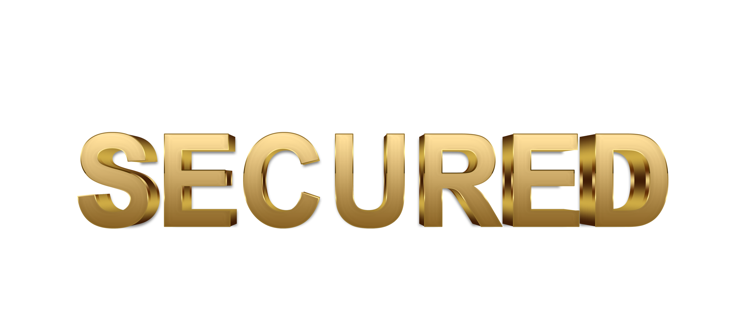 Secured word png, Secured png, word Secured gold text typography PNG images Secured png transparent background
